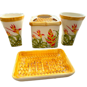 Bird of paradise bathroom set